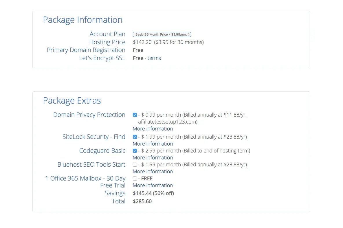 Bluehost Black Friday Sale 2022 | Cyber Monday Sales 8 Select Your package Extra Addons