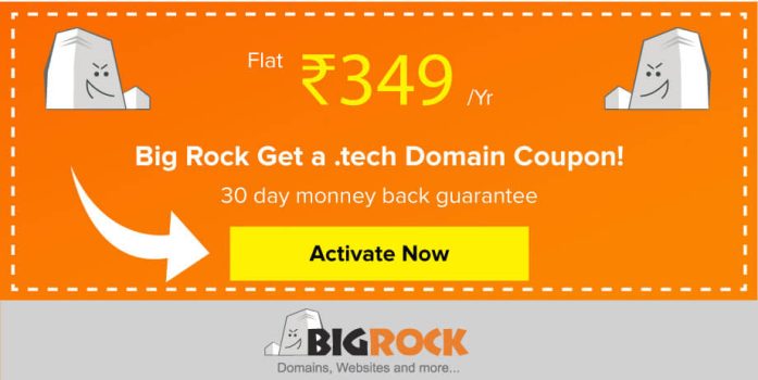 Bigrock .Tech Domain Coupon