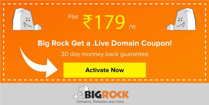 Bigrock .live Domain Coupon